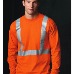 Unisex USA-Made High Visibility Long Sleeve Pocket T-Shirt