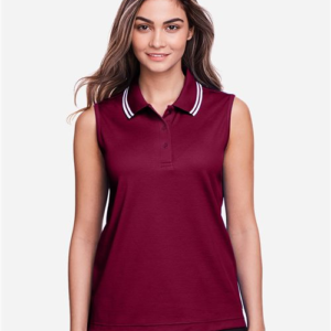 Women's CrownLux Performance® Plaited Tipped Sleeveless Polo