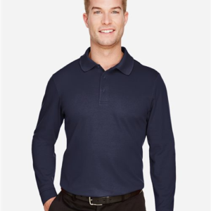 Men's Tall CrownLux Performance® Plaited Long Sleeve Polo