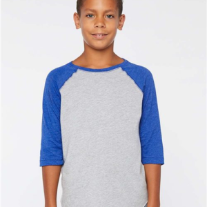 Youth Baseball Fine Jersey Three-Quarter Sleeve Tee
