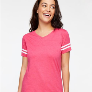 Women's Football V-Neck Fine Jersey Tee