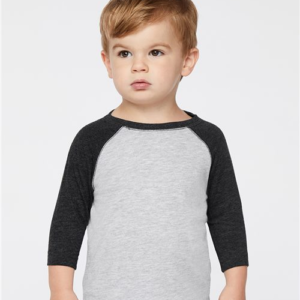 Toddler Baseball Fine Jersey Three-Quarter Sleeve Tee