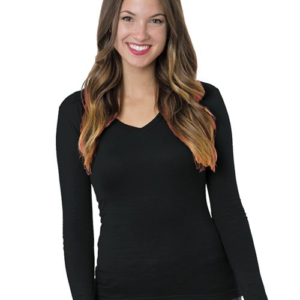 Women's USA-Made Deep V-Neck Long Sleeve T-Shirt