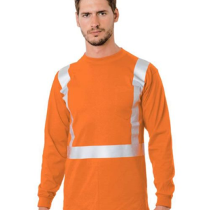 Unisex USA-Made 50/50 Hi-Visibility Long Sleeve Pocket T-Shirt