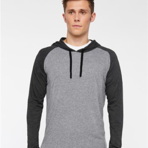 Men's Fine Jersey Hooded Long Sleeve Raglan T-Shirt