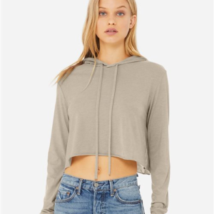 Women’s Triblend Crop Long Sleeve Hoodie Tee