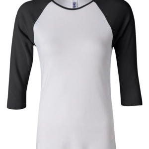 Women’s 1X1 Baby Rib Raglan Three-Quarter Sleeve Tee