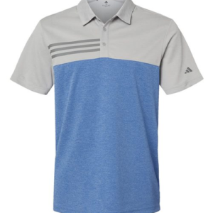 Men's Heathered Colorblocked 3-Stripes Polo